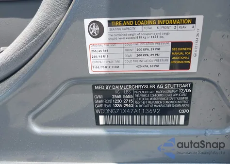 2007 Mercedes-Benz S 550 z USA, uszkodzony, nr VIN WDDNG71X47A113692